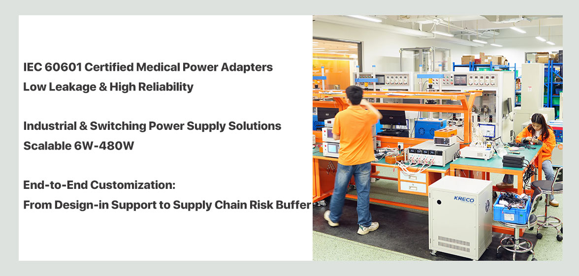 KRECO IEC 60601 Medical Power Adapters & Industrial Power Supply Solutions | Custom OEM ODM Manufacturer Since 2008