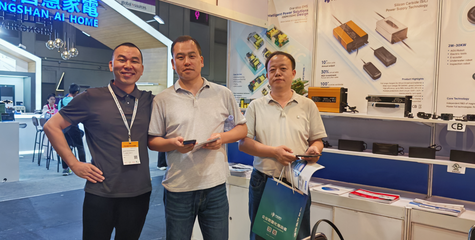 KRECO team members at Global Sources Spring 2026 booth 7V33 discussing custom power solutions ecosystem