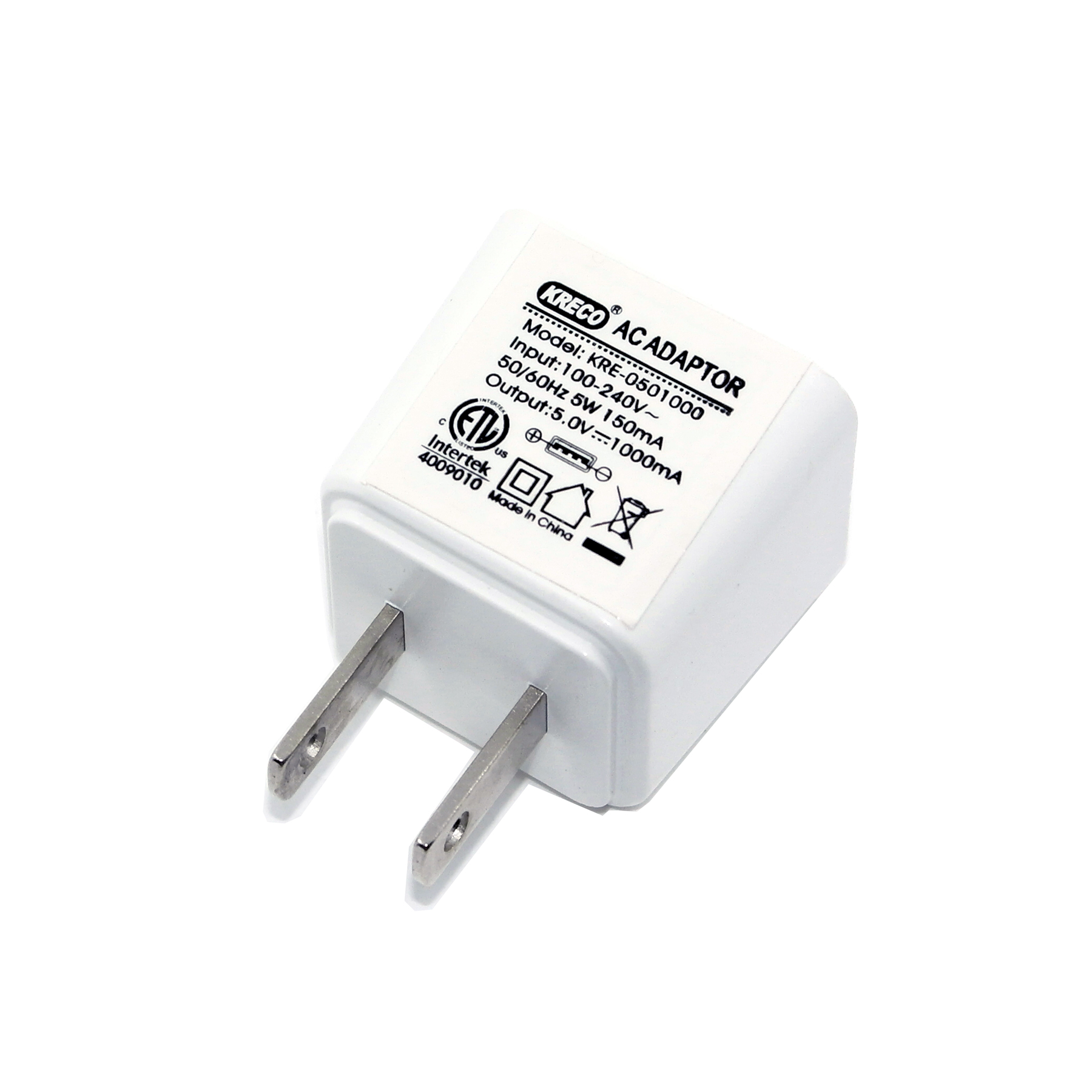 KRE-0501000,5V 1A 5W UL ETL certified charger