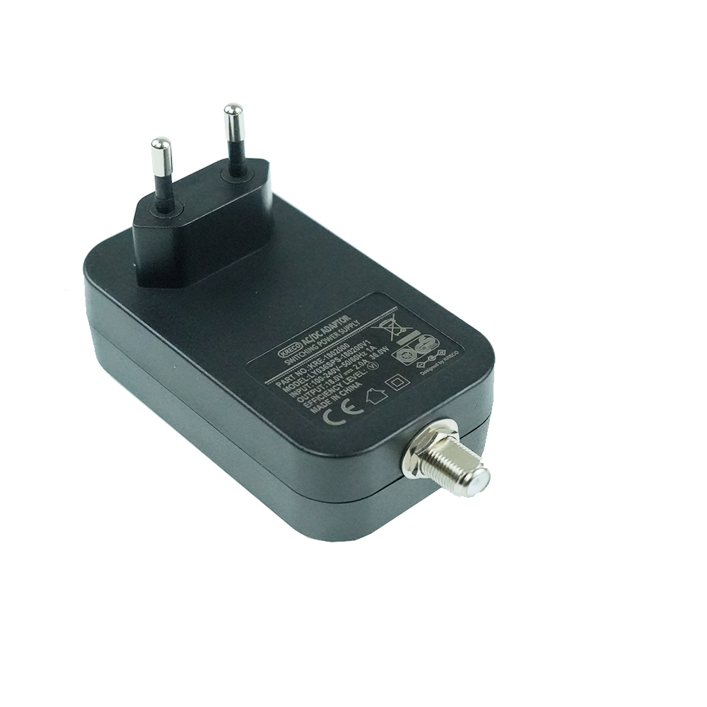 ,18V 2A 36W EU AC/DC Switching Adapter, F Connector